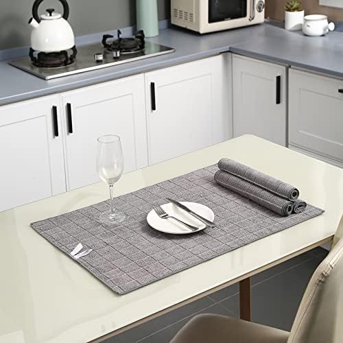 Puomue Microfiber Kitchen Towels and Dishcloths Set, 26 X 18 Inch and