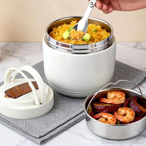 40OZ Insulated Food Jar with 2 Compartments, Alltight Lunch Containers