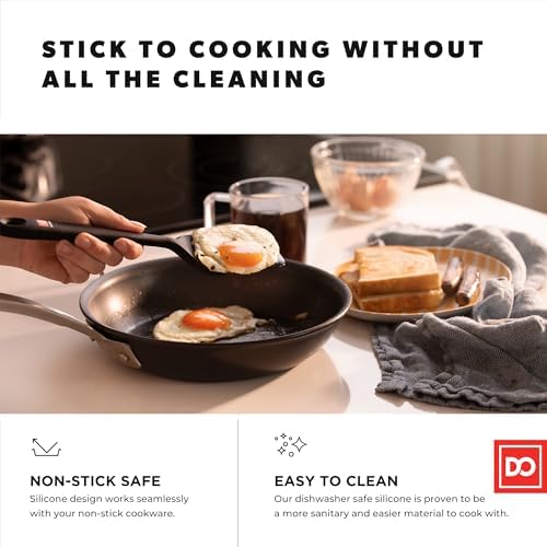 DI ORO Silicone Turner Spatula Set, 4-Piece, Black