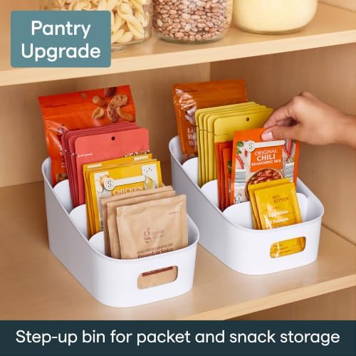 YouCopia ShelfBin Packet Organizer, 4-Tier Stairstep Raised Divided