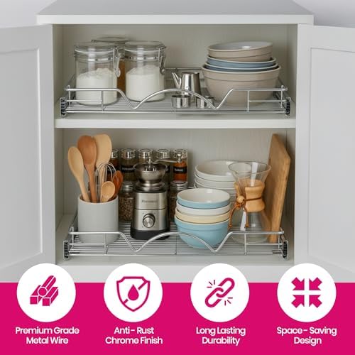 HOLDN’ STORAGE Pull Out Cabinet Organizer, 14”W x 21”D Cabinet Drawer