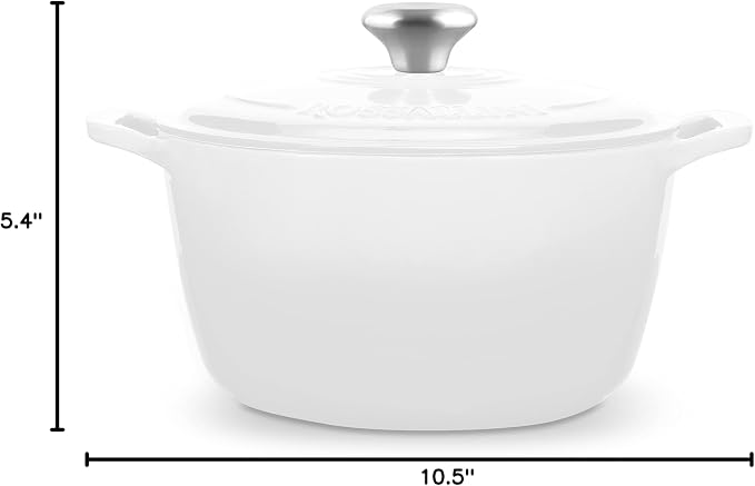ROSSALLINI Signature Enameled Cast Iron Dutch Oven, Non-Stick Serving Pot - Image 10