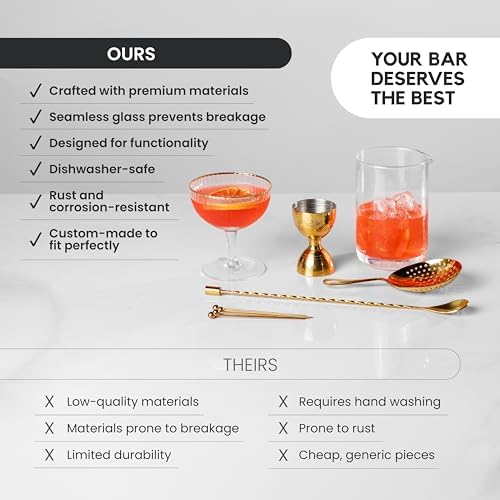A Bar Above Cocktail Mixing Glass Set, Lead Free Glass, Classic