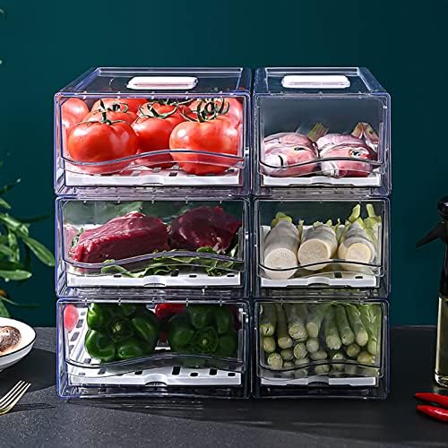 Fridge Storage Containers with Adjustable Vents and Draining Plate
