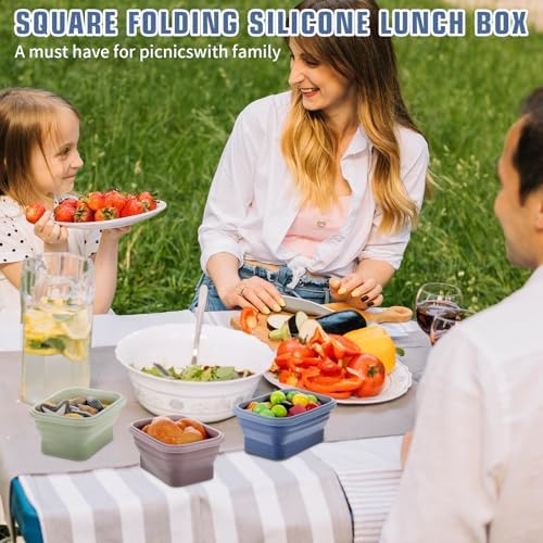 6 Pcs Silicone Food Containers 11.8 oz Collapsible Storage Containers