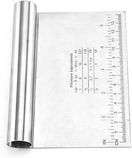 Stainless Steel Dough Scraper, Multi-Purpose Pastry Bench Tool with