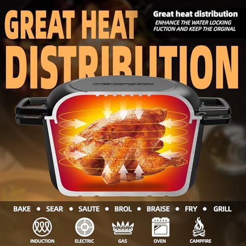 Cast Iron Dutch Oven Pot with Skillet Lid – Pre-Seasoned – Skillet Lid