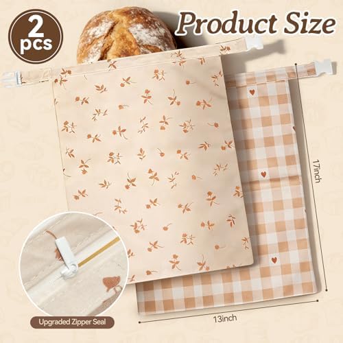 2 pcs Reusable Beeswax Bread Bags