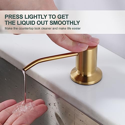 WOWOW Gold Kitchen Faucet with Soap Dispenser