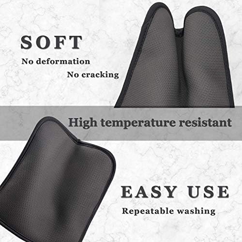 Cotton and Neoprene Oven Pad Pot Holder Set, 2Pcs, Black