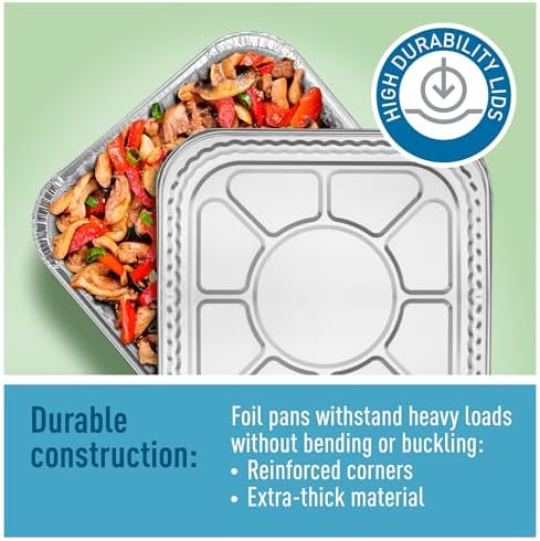 Disposable Aluminum Foil Pans with Lids, 20-Piece Combo Set, 9x13 &