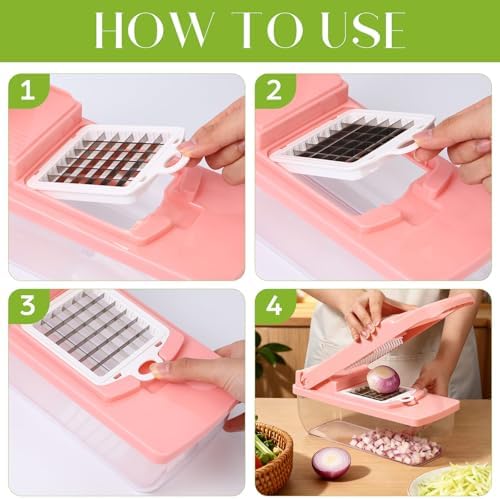 Pink 16-in-1 Vegetable Chopper