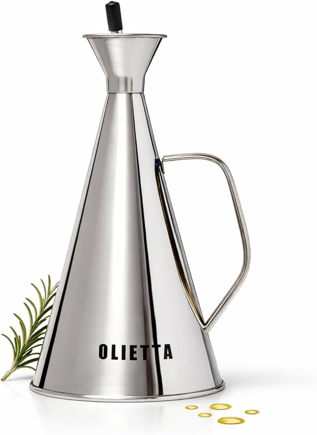 Olietta Olive Oil Dispenser Bottle Stainless Steel Non Drip Leak Proof No Mess by Olietta