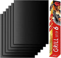 Grill Mat Set of 6, Non-Stick, 15.75 x 13 Inch, Black