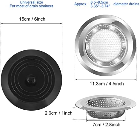 V-TOP Sink Strainer Stopper 4 Pack, Universal Silicone Kitchen Sink