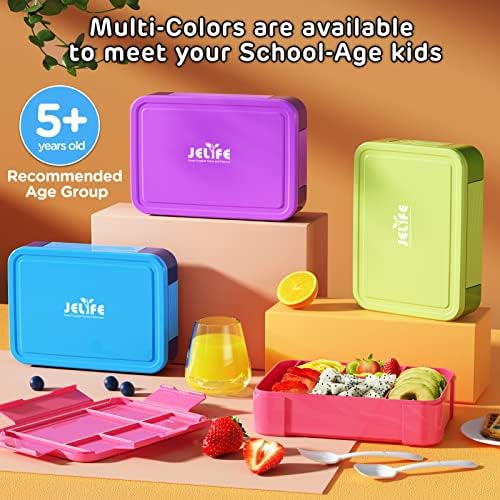 Jelife Bento Lunch Box for Kids - 1450ml Leakproof Kids Bento Box