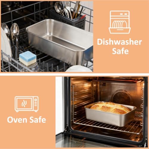 LANIAKEA 12PCS Stainless Steel Loaf Pan 9x6 inch Loaf Pan for Baking