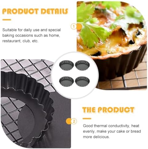 4 Inch Mini Tart Pans with Loose Base, Non Stick Carbon Steel