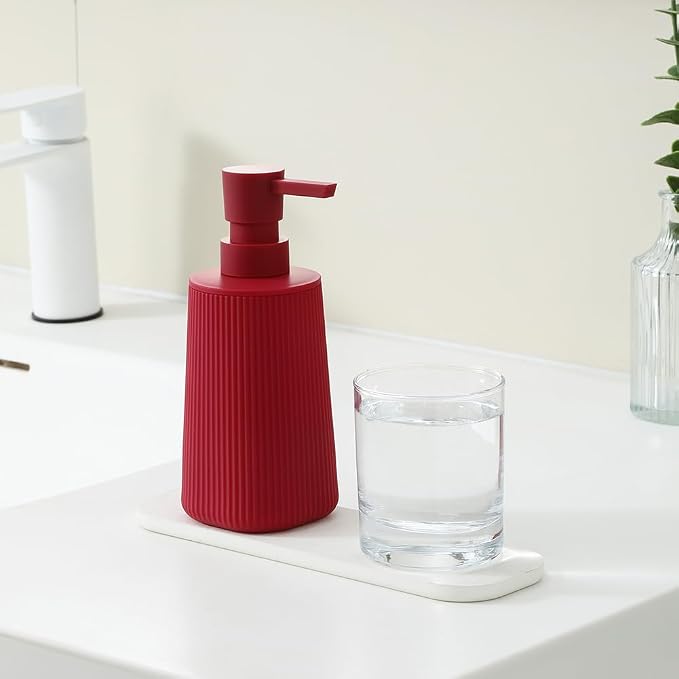 Small Soap Dispenser for Bathroom and Kitchen, Modern Farmhouse Striped Style - Image 2