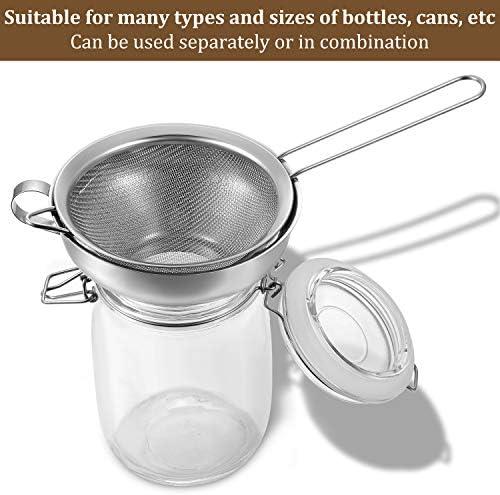 Boao 4 Pcs Stainless Steel Canning Funnels with Fine Mesh