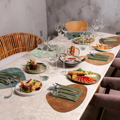 ADRIMER Oval Placemats Set of 4, 4 Colors, Heat Resistant 13x17