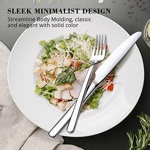 KINGSTONE 30 Pieces Silverware Set, Flatware Cutlery Set for 6, 18/10 Stainless Steel Silverware Utensils Minimalist Design Dishwasher Safe
