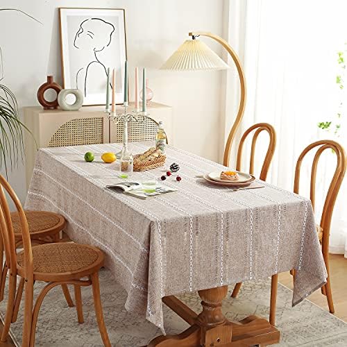 Chassic 60 x 84 inches Farmhouse Style Linen tablecloths, Wrinkle