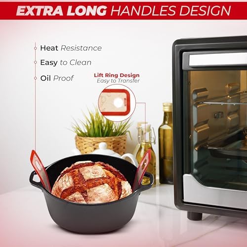 Silicone Bread Sling and Baking Mat Set, 3 Pieces, Long Handles