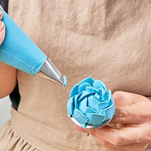 Kasmoire 8 Pcs Rose Flower Piping Tips Set,Petal Icing Tips with