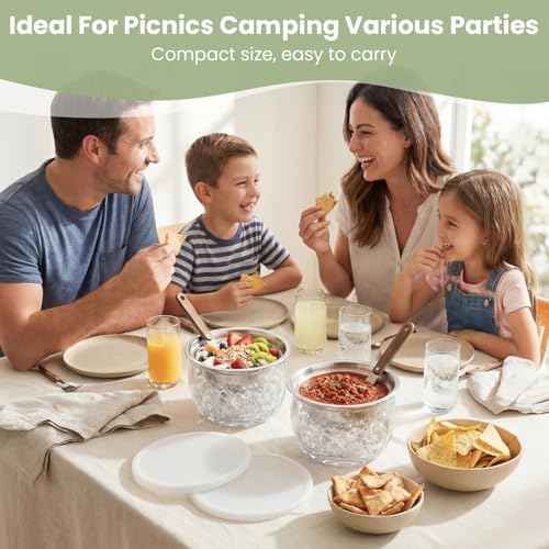 Chilled Dip Bowls with Lids, 2-Pack Dip Bowl with Ice Holder