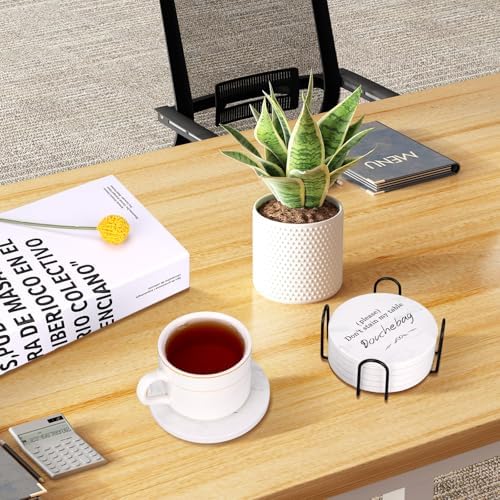 White Elephant Gifts for Adults Funny Christmas Coasters Set with