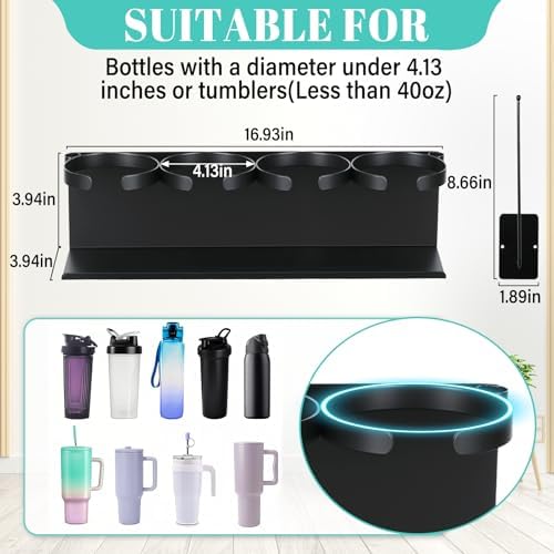Magnetic Cup Holder for Fridge,8 Cups Water Bottle Organizer for
