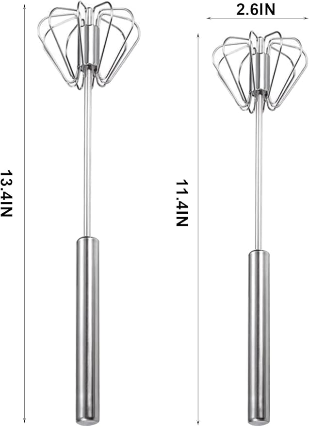 Semi-automatic Whisk, Stainless Steel Egg Beater, Versatile Milk Frother - Image 3