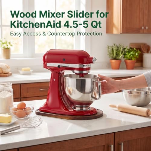 Mixer Slider Mat for KitchenAid 4.5-5 Qt Tilt-Head Stand Mixer, Acacia