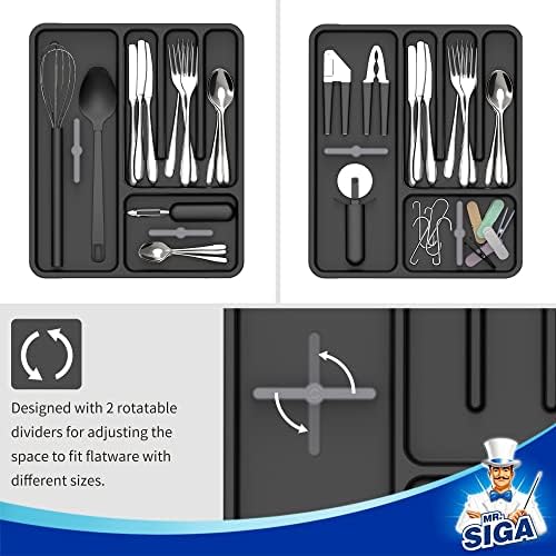 MR.SIGA Expandable Silverware Organizer, Flatware Organizer for Drawer