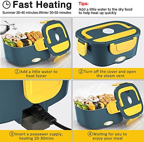 Cordless Heated Lunch Box with Automatic Heating