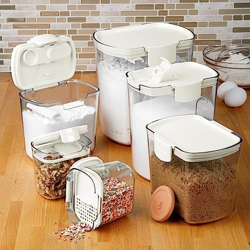 Progressive ProKeeper Baker's Storage Canister Set, White, 6-Piece