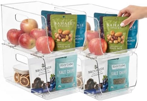 ClearSpace Stackable Storage Bins, Medium, 4 Pack