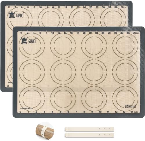 GUANCI Silicone Baking Mats, 2 Pack, 11.6" x 16.5"