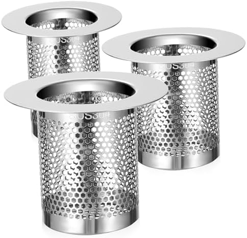 3 Pcs 304 Stainless Steel Drain Strainers Mesh Drain Cover