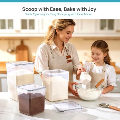 Vtopmart 5 PCS Flour and Sugar Storage Container Sets for Regular