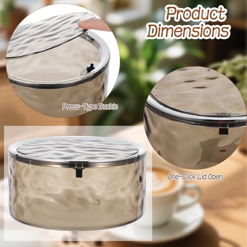 Coffee Filter Holder with Push-Button Lid, Gray Acrylic Filter Storage