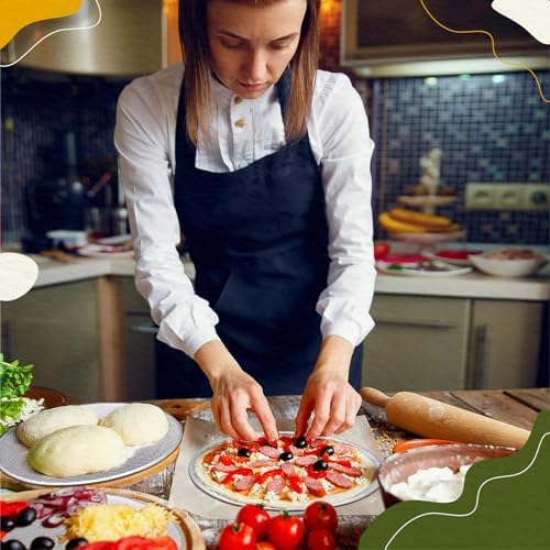 Nuogo 5 Pcs 16 Inch Aluminum Mesh Pizza Screens with Holes, Round