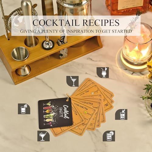 Bartender Kit Cocktail Shaker Set with Stand Bar Tool Bar Set for