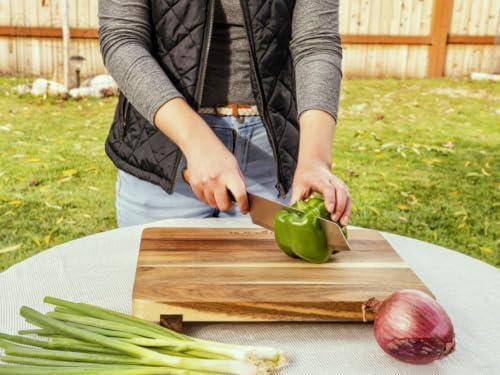 14x11 Acacia Wood Cutting Board with Feet for Griddle