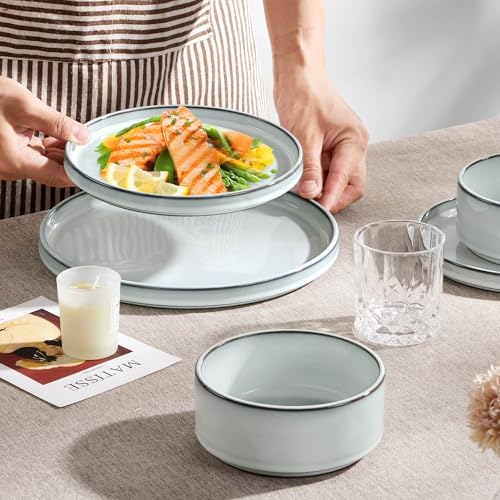 Herogo 12 Pieces Stoneware Dinnerware Set for 4, Ceramic Dinner