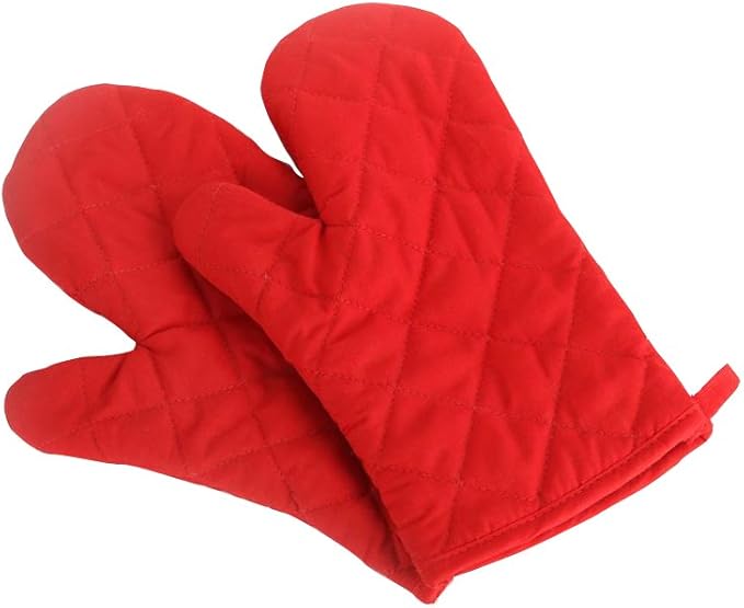 Oven Mitts, Premium Heat Resistant Kitchen Gloves Cotton & Polyester Quilted by Nachvorn