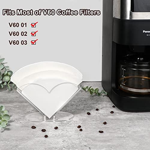 Kamehame V60 Filter Holder, Clear Acrylic Coffee Paper Storage