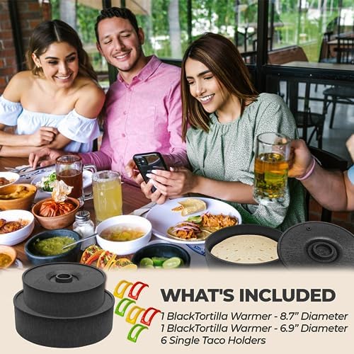 Tortilla Warmer Container, Plastic Tortilla Holder with Lid, Taco