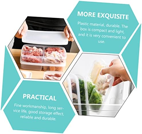 Xmas Fridge Fresh-keeping Container 2pcs Plastic Divided Bin with Lid